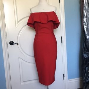 Zara off the shoulder red dress